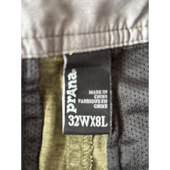 PrAna Shorts Mens 32 Green Hemp Stretch Cargo Travel Pockets Summer Gorpcore - Picture 3 of 6